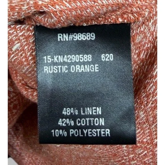 Todd Snyder Cabana Shirt Mens XS Rustic Orange Diamond Linen Cotton Short Sleeve - Picture 6 of 11